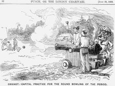 Cricket - Capital Practice for the Round Bowling of the Period 1859. Creator: Unknown