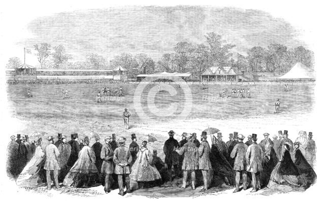 Cricket-match at Melbourne between the All-England Eleven and Twenty-Two of Victoria, 1864. Creator: Unknown.