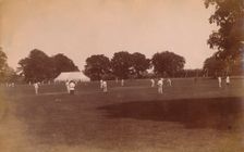 Cricket match, late 19th-early 20th century. Creator: Unknown