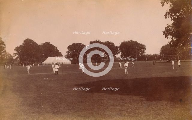 Cricket match, late 19th-early 20th century.  Creator: Unknown.