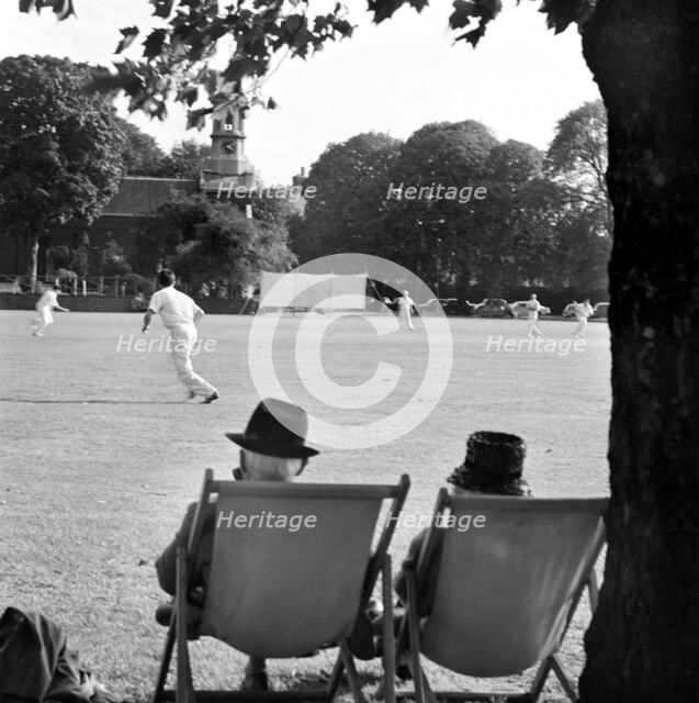 Cricket match on Kew Green, Greater London, 1962-1964. Artist: John Gay