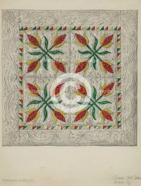Crib Coverlet, 1935/1942. Creator: Marian Curtis Foster.