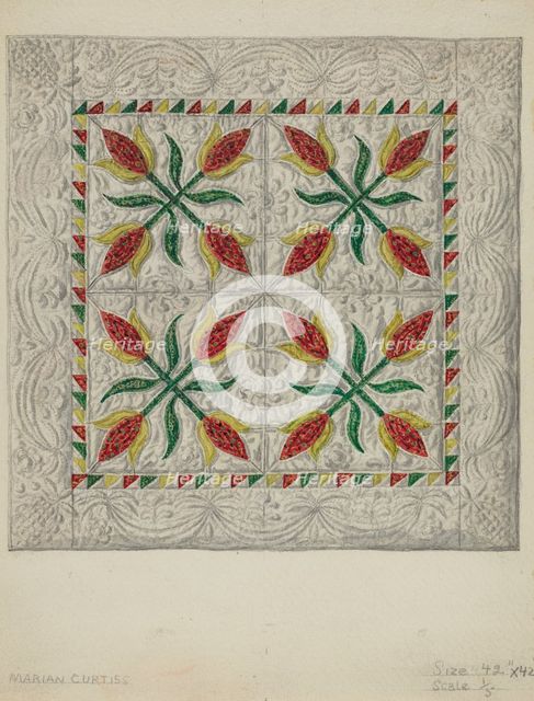 Crib Coverlet, 1935/1942. Creator: Marian Curtis Foster.