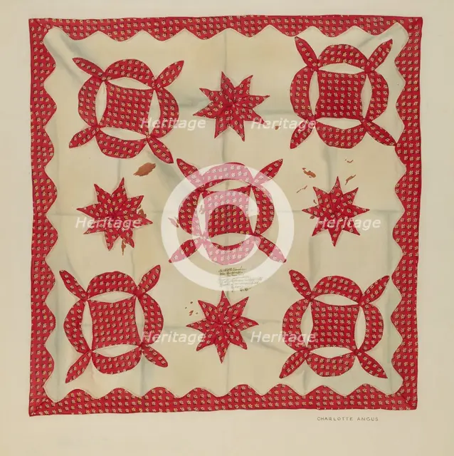 Crib Quilt, 1935/1942. Creator: Charlotte Angus.