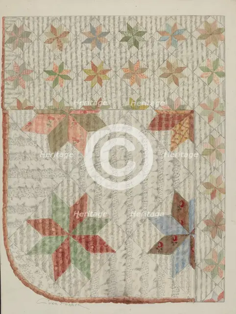 Crib Quilt, c. 1937. Creator: Cora Parker.