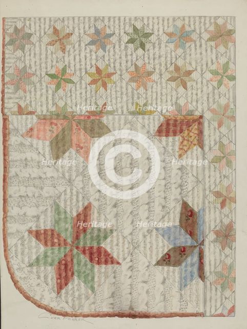 Crib Quilt, c. 1937. Creator: Cora Parker.