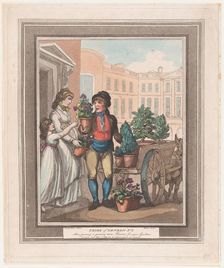 Cries of London, No. 6: All a growing, here's Flowers, March 1, 1799. Creator: Henri Merke