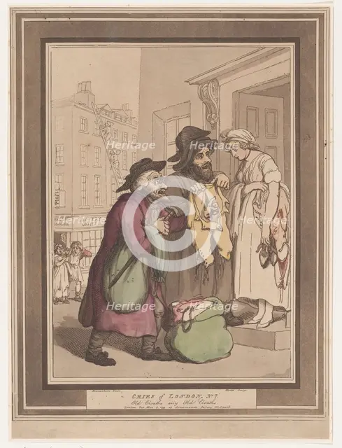 Cries of London, No. 7, Old Clothes, May 4, 1799. Creator: Henri Merke.