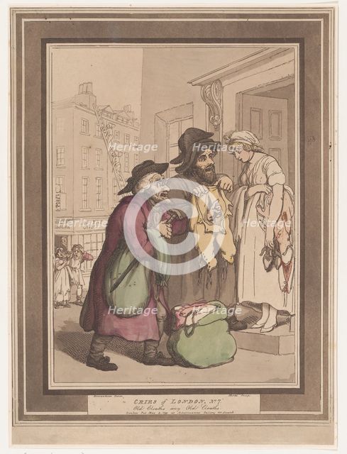 Cries of London, No. 7, Old Clothes, May 4, 1799. Creator: Henri Merke.