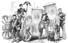 Crimean Heroes and Trophies, at Woolwich - from a photograph by J. Cundall and R. Howlett, 1856. Creator: Unknown