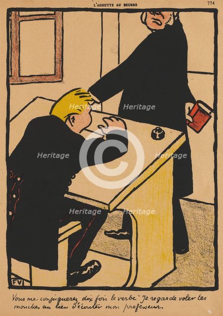 Crimes and Punishments XVII, 774: You shall conjugate , 1871. Creator: Félix Vallotton (French, 1865-1925).