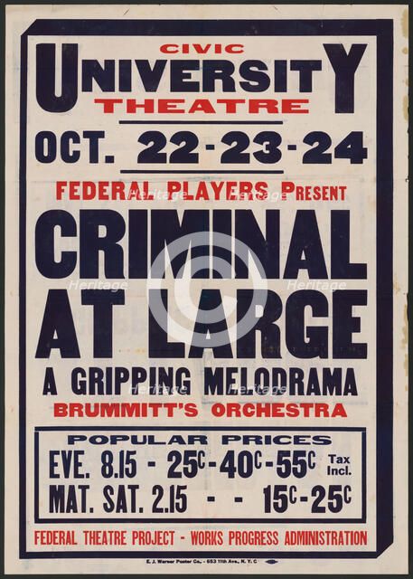 Criminal At Large, Syracuse, NY, [193-]. Creator: Unknown.
