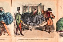 Crinoline - its difficulties and dangers c1860. Creator: Unknown