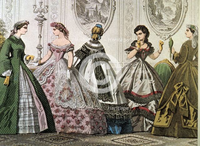Crinolines from 1850.
 Creator: Unknown.
