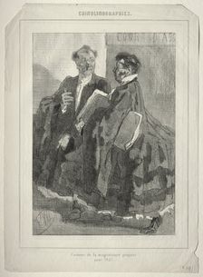 Crinolinographies. Costume de la magistrature proposé pour 1857. Creator: Félicien Rops (Belgian, 1833-1898)
