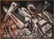 Cristo destruye su cruz (Christ destroys his cross), 1943. Creator: Orozco, José Clemente (1883-1949)