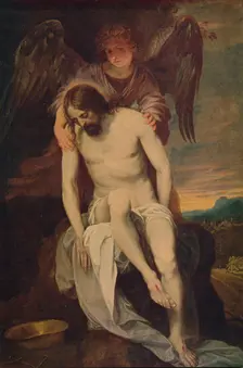 Cristo Llorado Por Un Angel (Dead Christ she Supported by an Angel) 1646-1652, (c1934). Artist: Alonso Cano