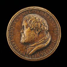 Cristoforo Madruzzo, 1512-1587, Cardinal, Prince Bishop of Trent 1539..., [obverse], probably 1551. Creator: Pietro Paolo Galeotti
