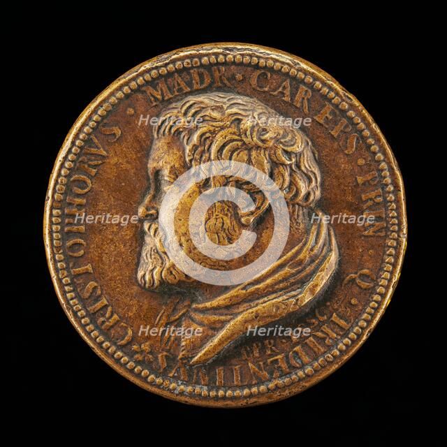 Cristoforo Madruzzo, 1512-1587, Cardinal, Prince Bishop of Trent 1539..., [obverse], probably 1551. Creator: Pietro Paolo Galeotti.