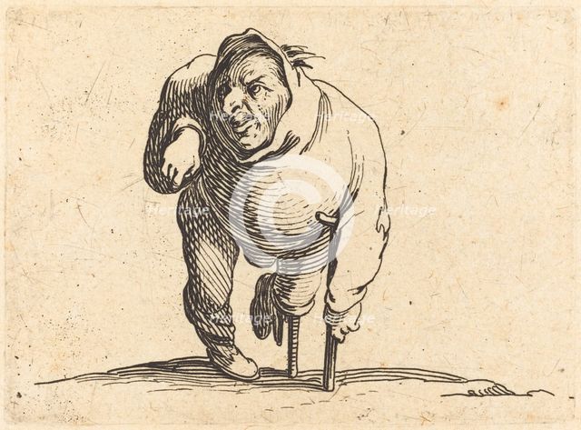 Cripple with Crutch and Wooden Leg, c. 1622. Creator: Jacques Callot.