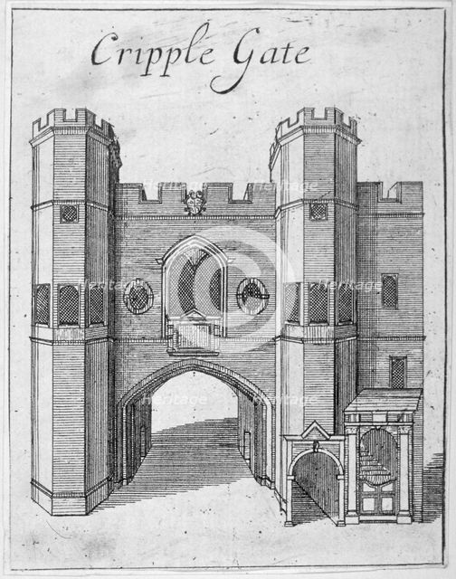 Cripplegate, City of London, 1750.                                                      Artist: Anon