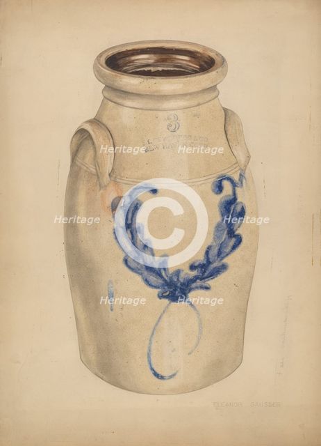 Crock, 1935/1942. Creator: Eleanor Gausser.