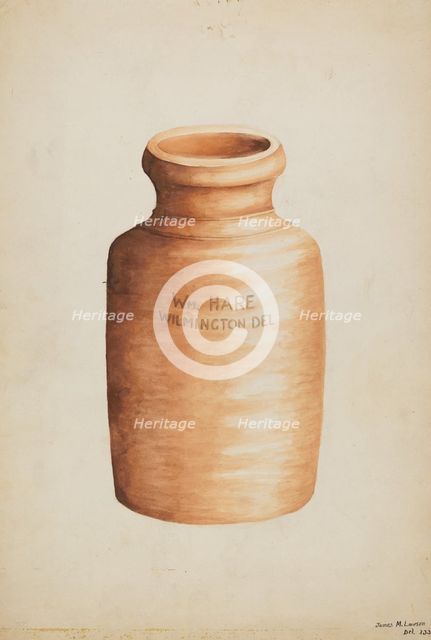Crock, c. 1936. Creator: James M. Lawson.