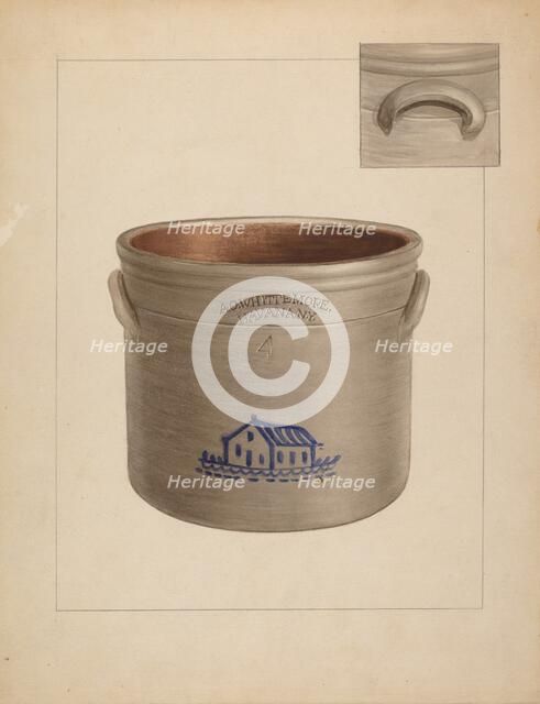 Crock, c. 1937. Creator: John Fisk.
