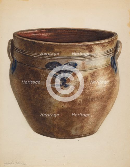 Crock, c. 1937. Creator: Yolande Delasser.