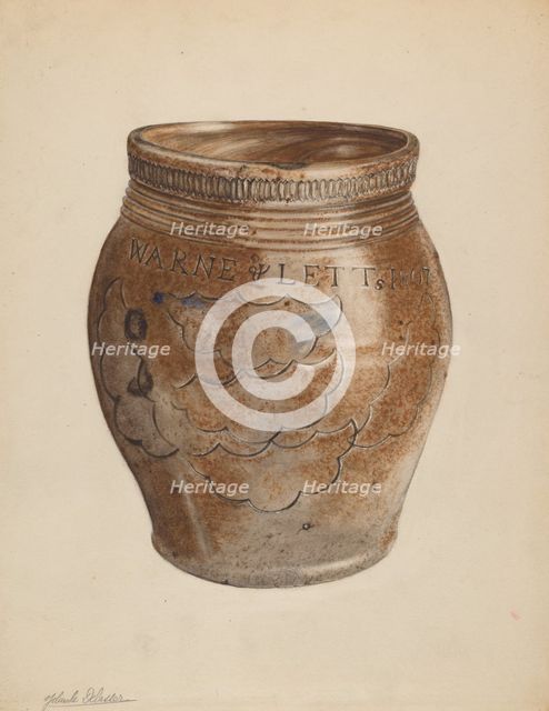 Crock, c. 1937. Creator: Yolande Delasser.