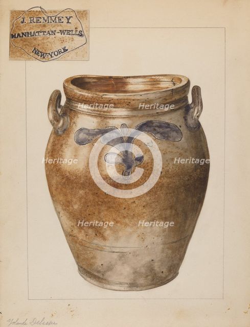 Crock, c. 1937. Creator: Yolande Delasser.