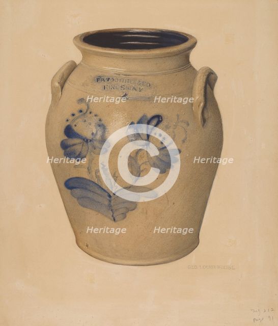 Crock, c. 1938. Creator: George Loughridge.