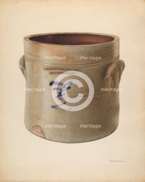 Crock, c. 1938. Creator: Nicholas Amantea.