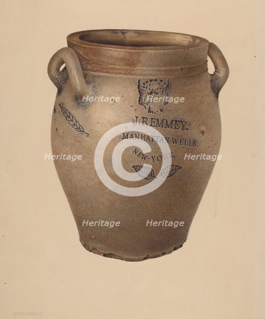 Crock, c. 1940. Creator: Joseph Goldberg.