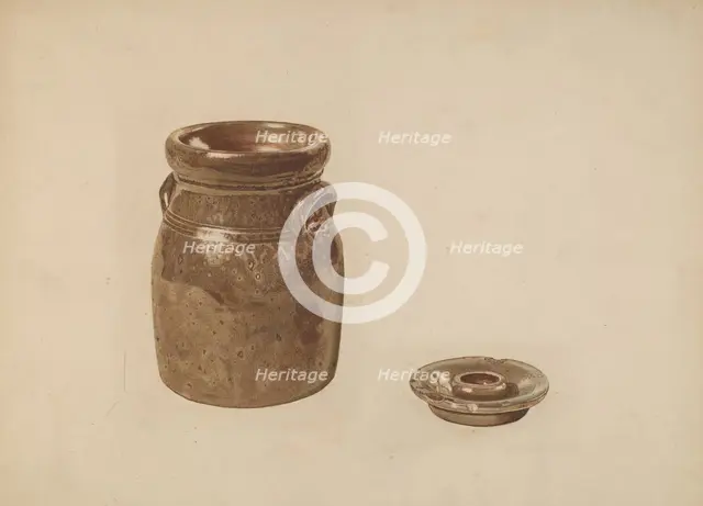 Crockery Churn, c. 1941. Creator: Margaret Golden.