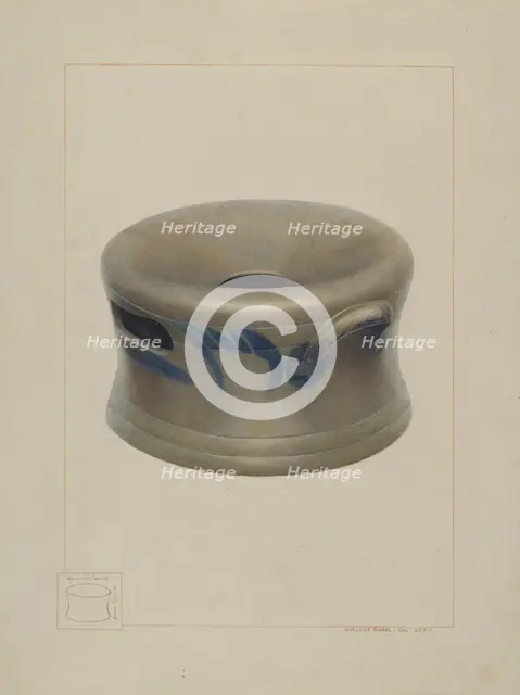Crockery Cuspidor, c. 1938. Creator: Vincent P. Rosel.