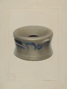 Crockery Cuspidor, c. 1938. Creator: Vincent P. Rosel