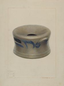 Crockery Cuspidor, c. 1938. Creator: Vincent P. Rosel