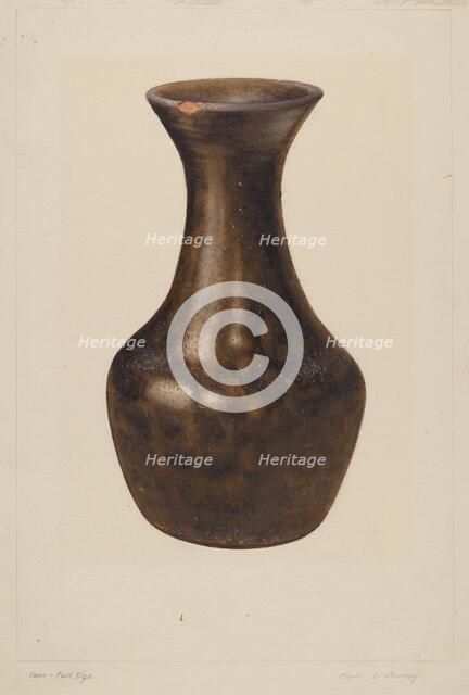 Crockery Flower Vase, c. 1938. Creator: Clyde L. Cheney.