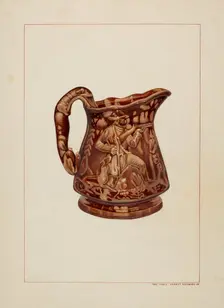 Crockery Pitcher, c. 1938. Creator: Ernest A Towers Jr