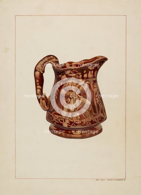 Crockery Pitcher, c. 1938. Creator: Ernest A Towers Jr.