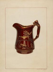 Crockery Pitcher, c. 1938. Creator: Ernest A Towers Jr