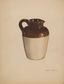 Crockery Pitcher, c. 1940. Creator: Lucille Manson