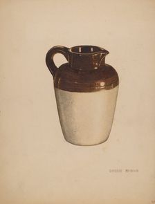 Crockery Pitcher, c. 1940. Creator: Lucille Manson