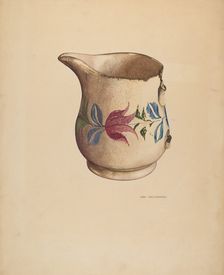 Crockery Pitcher, probably 1940. Creator: Doris Hollingsworth