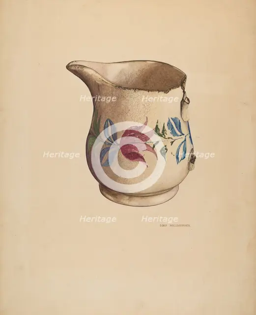Crockery Pitcher, probably 1940. Creator: Doris Hollingsworth.