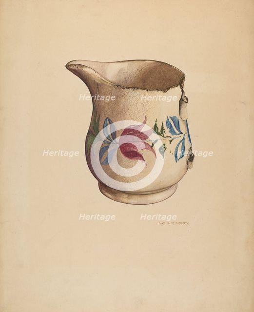 Crockery Pitcher, probably 1940. Creator: Doris Hollingsworth.