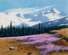 Crocuses with Snowy Mountains Behind, July 29, 1897. Creator: Stanislaw Witkiewicz