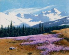 Crocuses with Snowy Mountains Behind, July 29, 1897. Creator: Stanislaw Witkiewicz