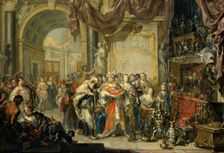 Croesus and Solon. Artist: Platzer, Johann Georg (1704-1761)